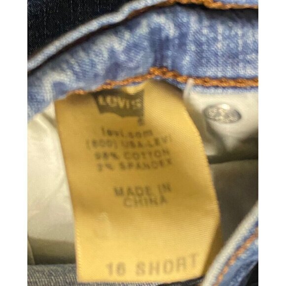 Levis 512 Red Tag Jeans Womens 16 Blue Perfectly Slimming Short Denim St… - Picture 3 of 9